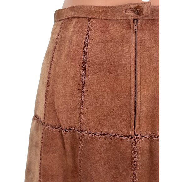 Free People Suede Patchwork High Waist Mini Skirt | Western Boho Coastal 70s 10 - Picture 10 of 16